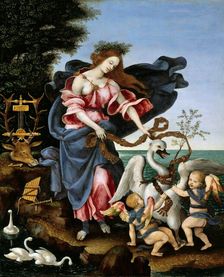 Allegory of Music (Muse Erato), c. 1500. Creator: Lippi, Filippino (1457-1504)