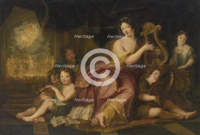 Allegory of Music. Portrait of Madame de Maintenon (1635-1719), with the Natural Children of Louis X Artist: Coypel, Antoine (1661-1722)