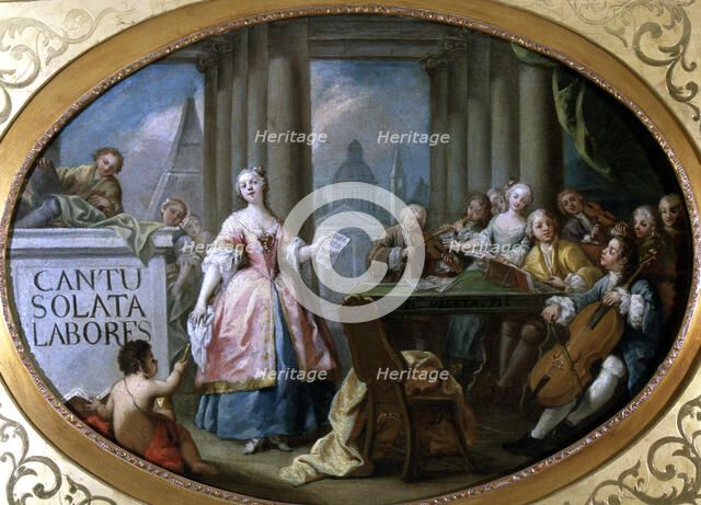 Allegory of singing, oil on canvas by Nicolas Valeta.