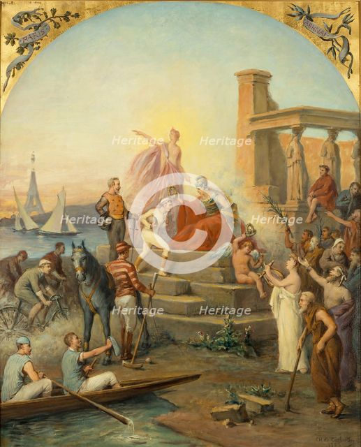 Allegory of Sports, 1896. Artist: Frédy, Baron de Coubertin, Charles Louis de (1822-1908)