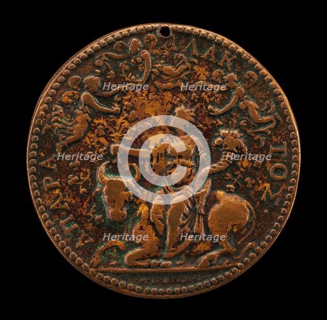 Allegory of Peace(?), with Abundance Seated on a Bull and Psyches Flying About [reverse], 1564. Creator: Gianpaolo Poggini.