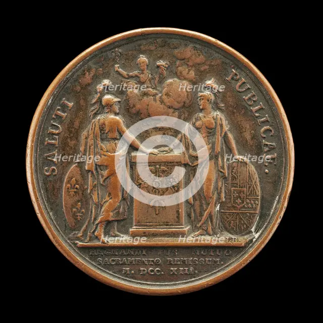 Allegory of Public Health, Safety, and Welfare [reverse], c. 1713. Creator: Jean Mauger.