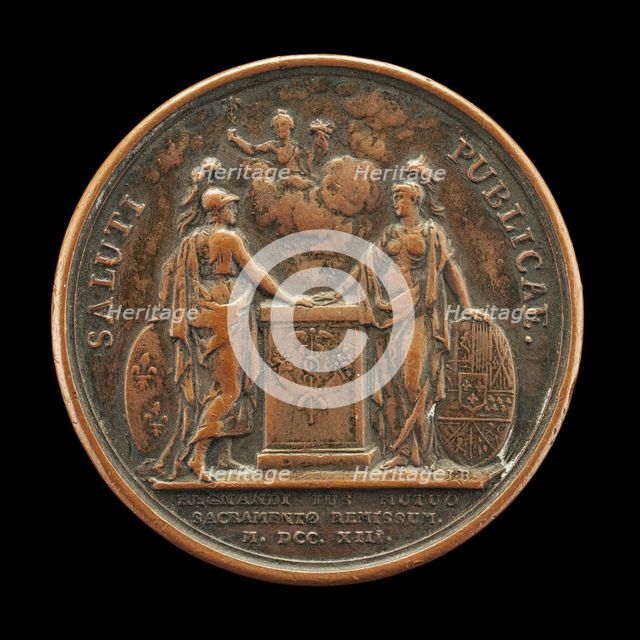 Allegory of Public Health, Safety, and Welfare [reverse], c. 1713. Creator: Jean Mauger.