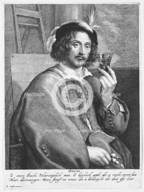 Allegory of Taste (Portrait of the Painter Jan Davidsz. de Heem, after a self-portrait)..., 1615-75. Creator: Lucas Vorsterman.