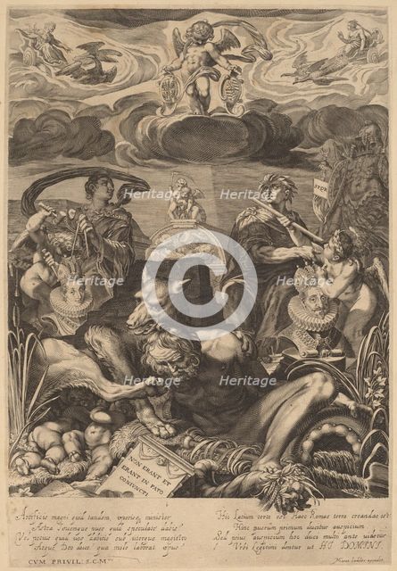 Allegory of the Marriage of Emperor Ferdinand II and Eleanor Gonzaga. Creator: Aegidius Sadeler II.