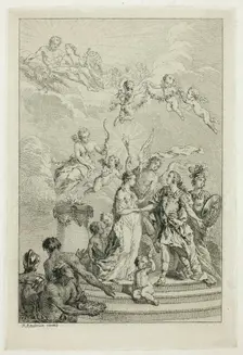 Allegory of the Marriage of the Dauphin Louis to the Infanta Maria Theresa of Spain, n.d. Creator: Pierre Antoine Baudouin