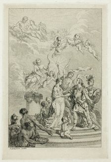 Allegory of the Marriage of the Dauphin Louis to the Infanta Maria Theresa of Spain, n.d. Creator: Pierre Antoine Baudouin