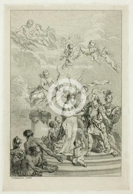 Allegory of the Marriage of the Dauphin Louis to the Infanta Maria Theresa of Spain, n.d. Creator: Pierre Antoine Baudouin.