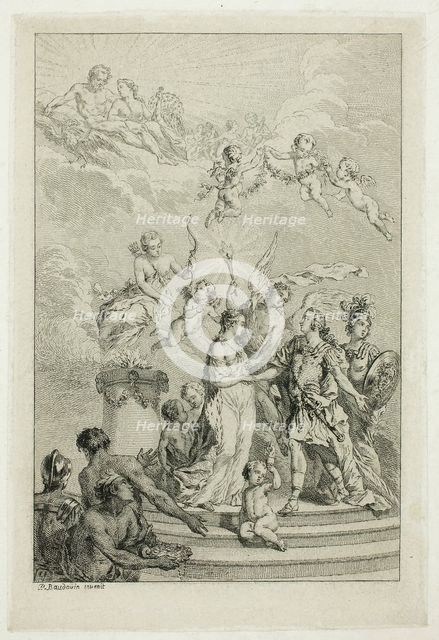 Allegory of the Marriage of the Dauphin Louis to the Infanta Maria Theresa of Spain, n.d. Creator: Pierre Antoine Baudouin.