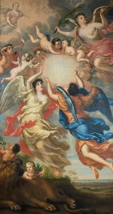 Allegory of the betrothal of King Karl XI and Queen Ulrika Eleonora, 1692. Creator: David Klocker Ehrenstrahl