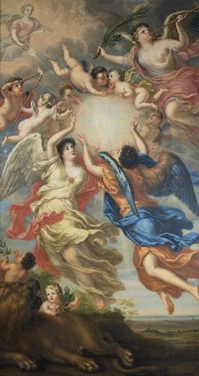 Allegory of the betrothal of King Karl XI and Queen Ulrika Eleonora, 1692. Creator: David Klocker Ehrenstrahl