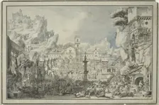 Allegory of the Catholic Church: Plenary Indulgences (Indulgences plénières), c.1790. Creator: Louis Jean Desprez