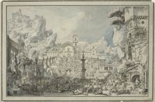 Allegory of the Catholic Church: Plenary Indulgences (Indulgences plénières), c.1790. Creator: Louis Jean Desprez