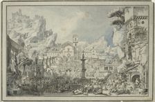 Allegory of the Catholic Church: Plenary Indulgences (Indulgences plénières), c.1790. Creator: Louis Jean Desprez