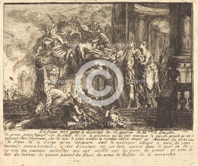 Allegory of the Dauphin's Convalescence (Allegorie sur la convalescence du Dauphin), 1752. Creator: Gabriel de Saint-Aubin.