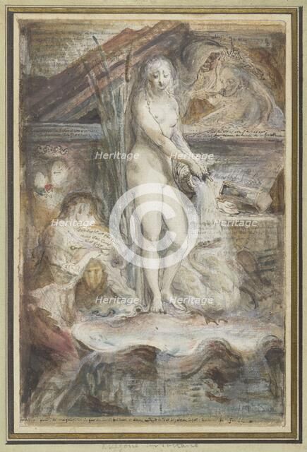 Allegory of the death of Voltaire, 1778-1780. Creator: Gabriel de Saint-Aubin.