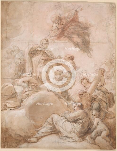Allegory of the Elevation of Cardinal Deacon Oddone Colonna to the Papal Chair as Pope..., 1700. Creator: Benedetto Luti.