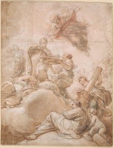 Allegory of the Elevation of Cardinal Deacon Oddone Colonna to the Papal Chair as Pope..., 1700. Creator: Benedetto Luti