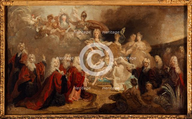 Allegory of the engagement of Louis XV to the Infanta Marie-Anne-Victoire of Spain (1722). Creator: Nicolas de Largilliere.