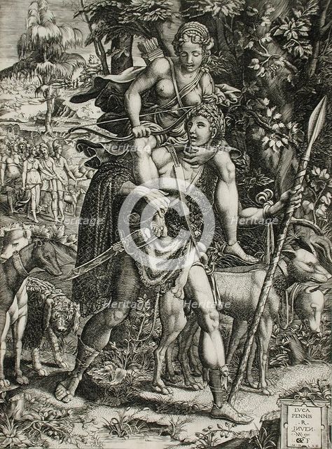 Allegory of the Hunt, 1563. Creators: Gaspare Osello, Giorgio Ghisi.