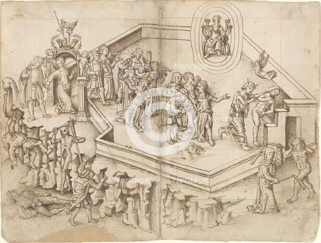 Allegory of the Life of a Scholar in a Rich Household [fol. 3 verso / 4 recto], c. 1512/1515. Creator: Unknown.