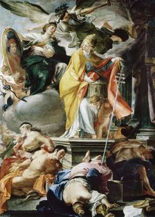 Allegory of the Papacy of Clement XI, c1720. Creator: Domenico Antonio Vaccaro