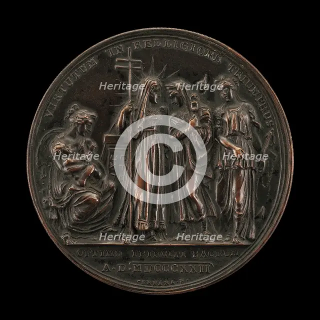 Allegory of the Triumph of Religion [reverse], 1822/1823. Creator: Giuseppe Cerbara.