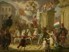 Allegory of the Triumphal Procession of the Prince of Orange, the Future King Willem II, as the Hero Creator: Cornelis van Cuylenburg