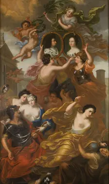 Allegory of the union of King Karl XI and Queen Ulrika Eleonora, 1692. Creator: David Klocker Ehrenstrahl