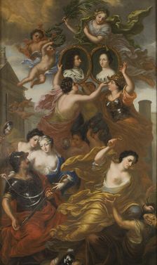 Allegory of the union of King Karl XI and Queen Ulrika Eleonora, 1692. Creator: David Klocker Ehrenstrahl