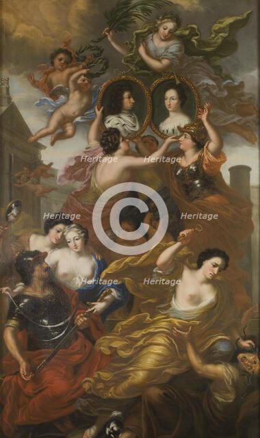 Allegory of the union of King Karl XI and Queen Ulrika Eleonora, 1692. Creator: David Klocker Ehrenstrahl.