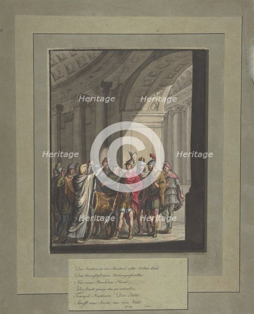 Allegory of Victory of Russians over Napoleon's Army, from a poem by Cremes, ca. 1814. Creator: Franz von Hauslab.