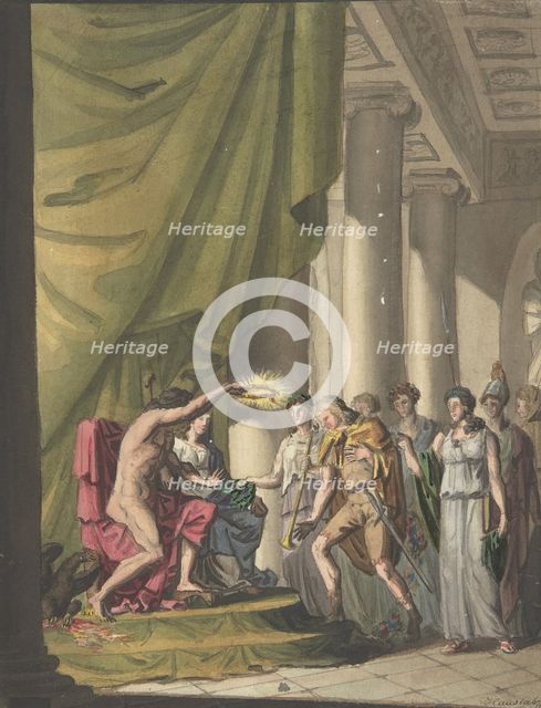 Allegory of Victory: Soldier Being Crowned by Laurels, ca. 1814. Creator: Franz von Hauslab.