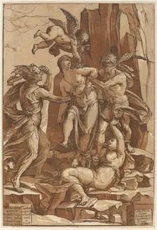Allegory of Virtue, 1585. Creator: Andrea Andreani