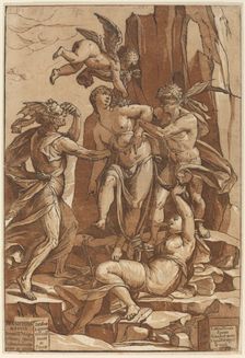 Allegory of Virtue, 1585. Creator: Andrea Andreani
