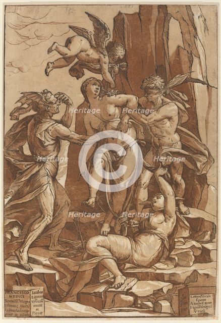 Allegory of Virtue, 1585. Creator: Andrea Andreani.