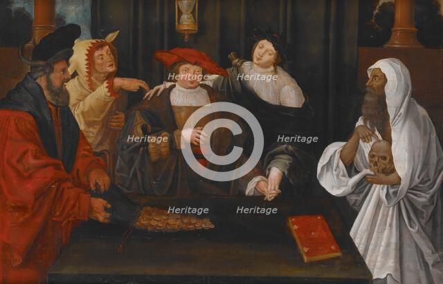 Allegory of Youth crossing between Fame and Folly, about 1550. Creator: Lucas van Leyden.