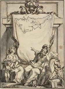 Allegory with the Map of Cyprus, n.d. Creator: Charles-Louis Simonneau