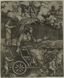 Allegory with a Woman in Roman Dress on a Triumphal Chariot, after 1520. Creator: Allaert Claesz