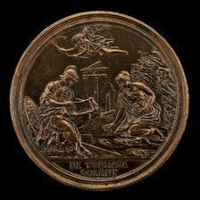 Allegory with Minerva, Time, and a Sybil [reverse], 1725. Creator: Lorenzo Maria Weber