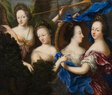 Allegory with self-portrait and profile portrait of Ulrika Eleonora the Elder (1656-1693), 1689