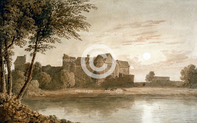 'Allington Castle, near Maidstone, Moonlight', 19th century. Artist: James Duffield Harding
