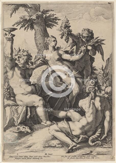 Alliance of Venus with Bacchus and Ceres, 1588. Creator: Jacob Matham.