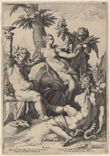 Alliance of Venus with Bacchus and Ceres, 1588. Creator: Jacob Matham