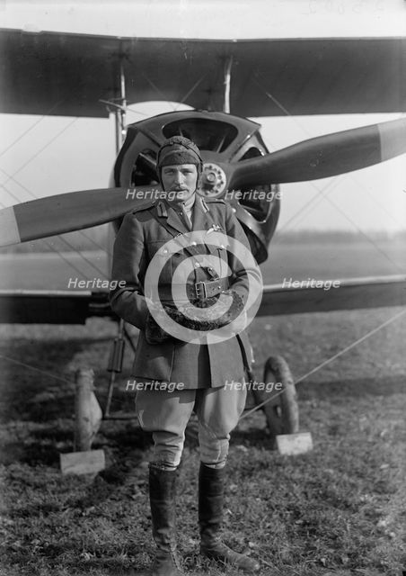 Allied Aircraft - Demonstration At Polo Grounds; Col. Charles E. Lee, British Aviator..., 1917. Creator: Harris & Ewing.