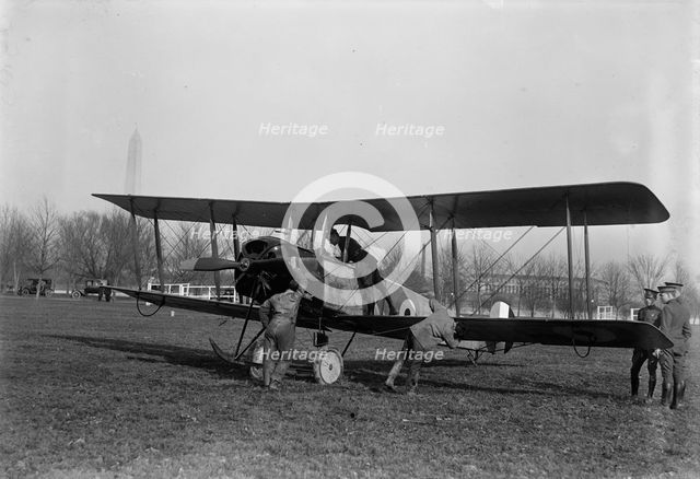Allied Aircraft - Demonstration At Polo Grounds; Col. Charles E. Lee, British Aviator..., 1917. Creator: Harris & Ewing.
