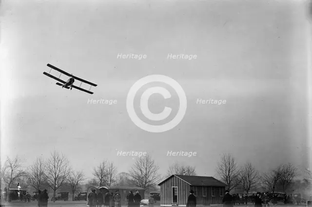 Allied Aircraft - Demonstration At Polo Grounds; Col. Charles E. Lee, British Aviator..., 1917. Creator: Harris & Ewing.