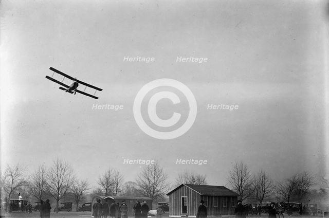 Allied Aircraft - Demonstration At Polo Grounds; Col. Charles E. Lee, British Aviator..., 1917. Creator: Harris & Ewing.
