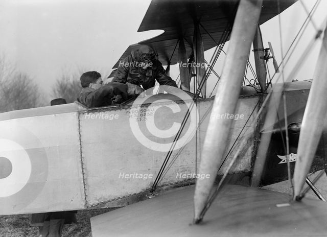 Allied Aircraft - Demonstration At Polo Grounds; Col. Charles E. Lee, British Aviator..., 1917. Creator: Harris & Ewing.