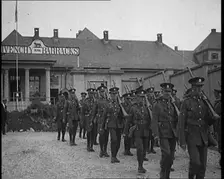 Allied Armies of Occupation Marching Out of the Givenchy Barracks, 1929. Creator: British Pathe Ltd